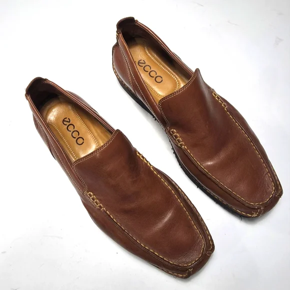Ecco | Shoes | Ecco Mens Brown Leather Loafers Size 2m  display picture 2